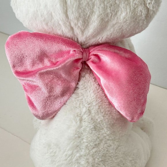 Disney Store Marie The Cat Aristocats Plush Stuffed Animal Toy White w/ Pink Bow - Picture 12 of 15